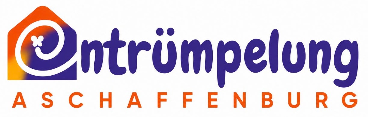 Logo Entrümpelung Aschaffenburg mit Haus und Spirale